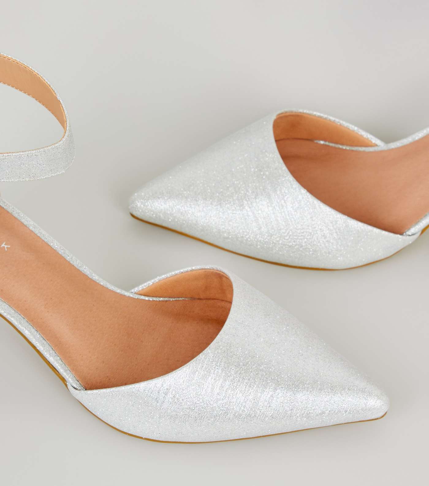 Silver Shimmer Comfort Flex Court Shoes Image 4