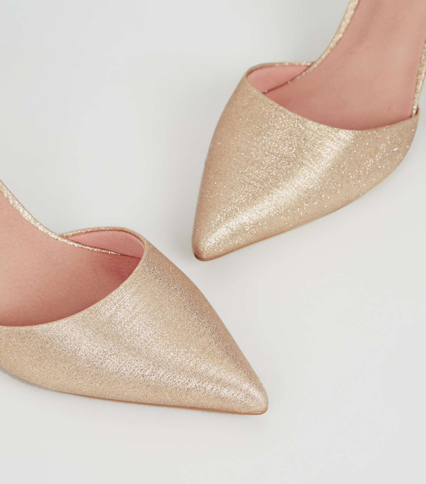 Gold Comfort Flex Shimmer Court Shoes Image 3