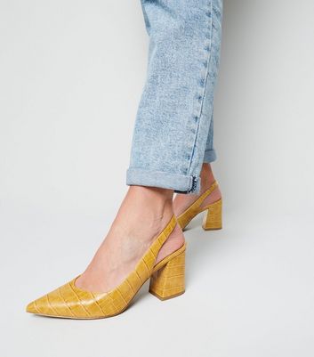 mustard heels new look