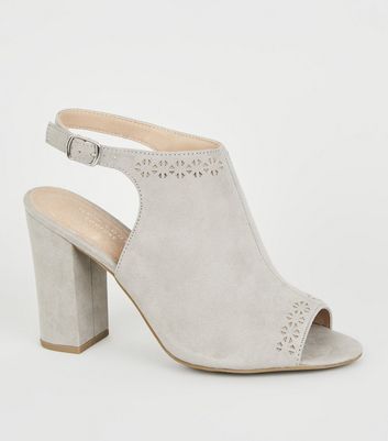 gray high heel sandals