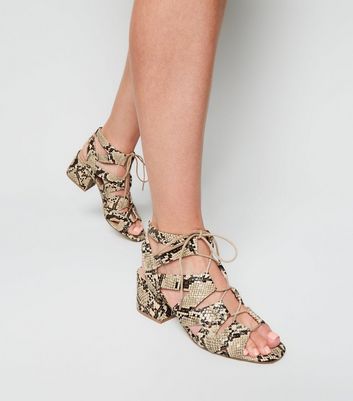 Snakeskin lace up on sale sandals