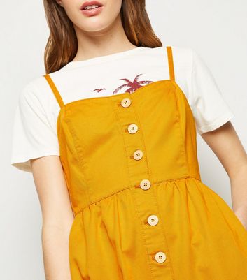 mustard denim dress