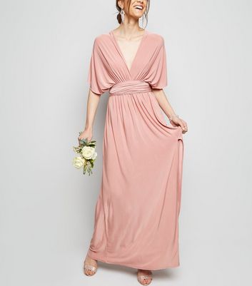 Pale Pink Multiway Side Split Maxi Dress New Look