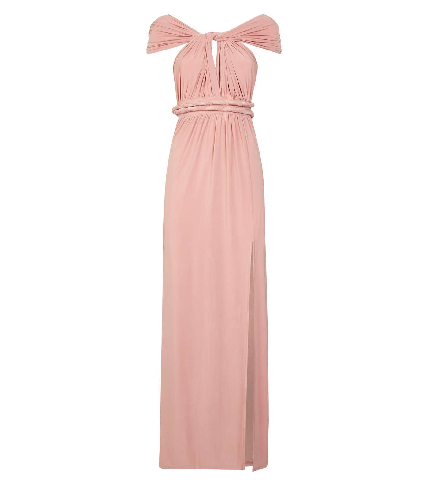 Pale Pink Multiway Side Split Maxi Dress Image 4