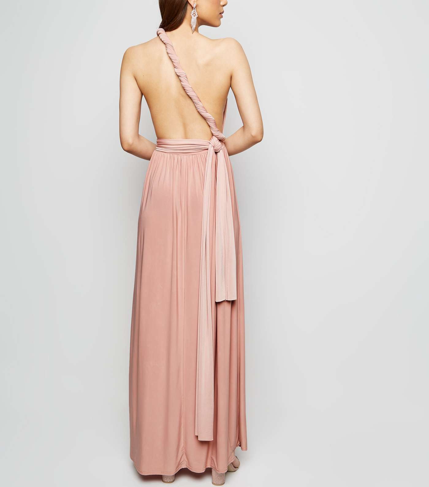 Pale Pink Multiway Side Split Maxi Dress Image 6
