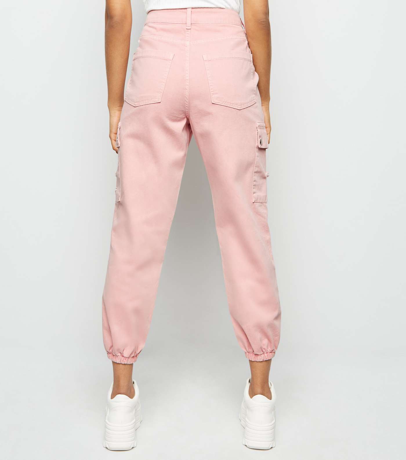 Petite Pink Ripped Knee Utility Trousers Image 3