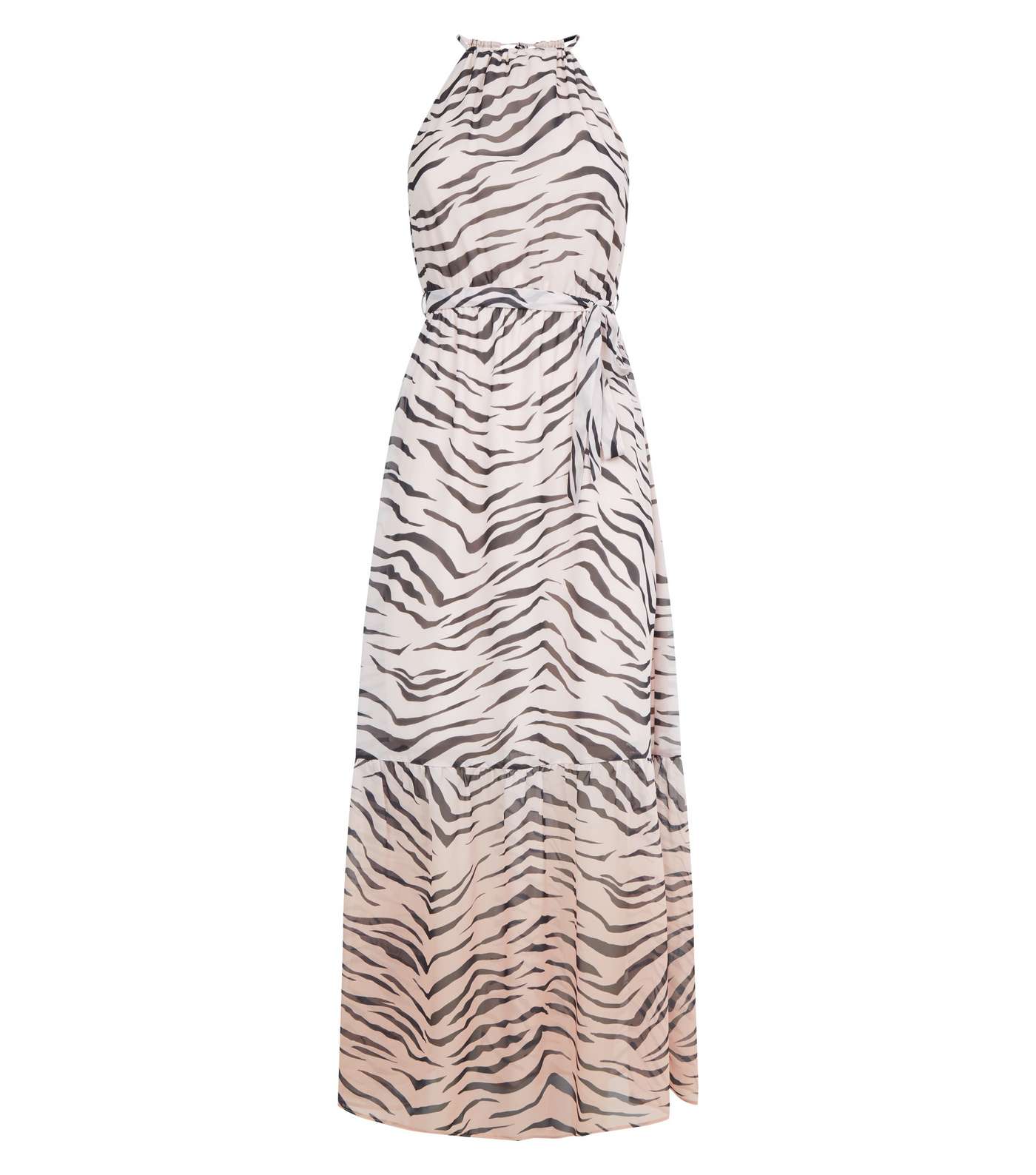 Pink Ombré Tiger Print Tiered Maxi Dress  Image 4