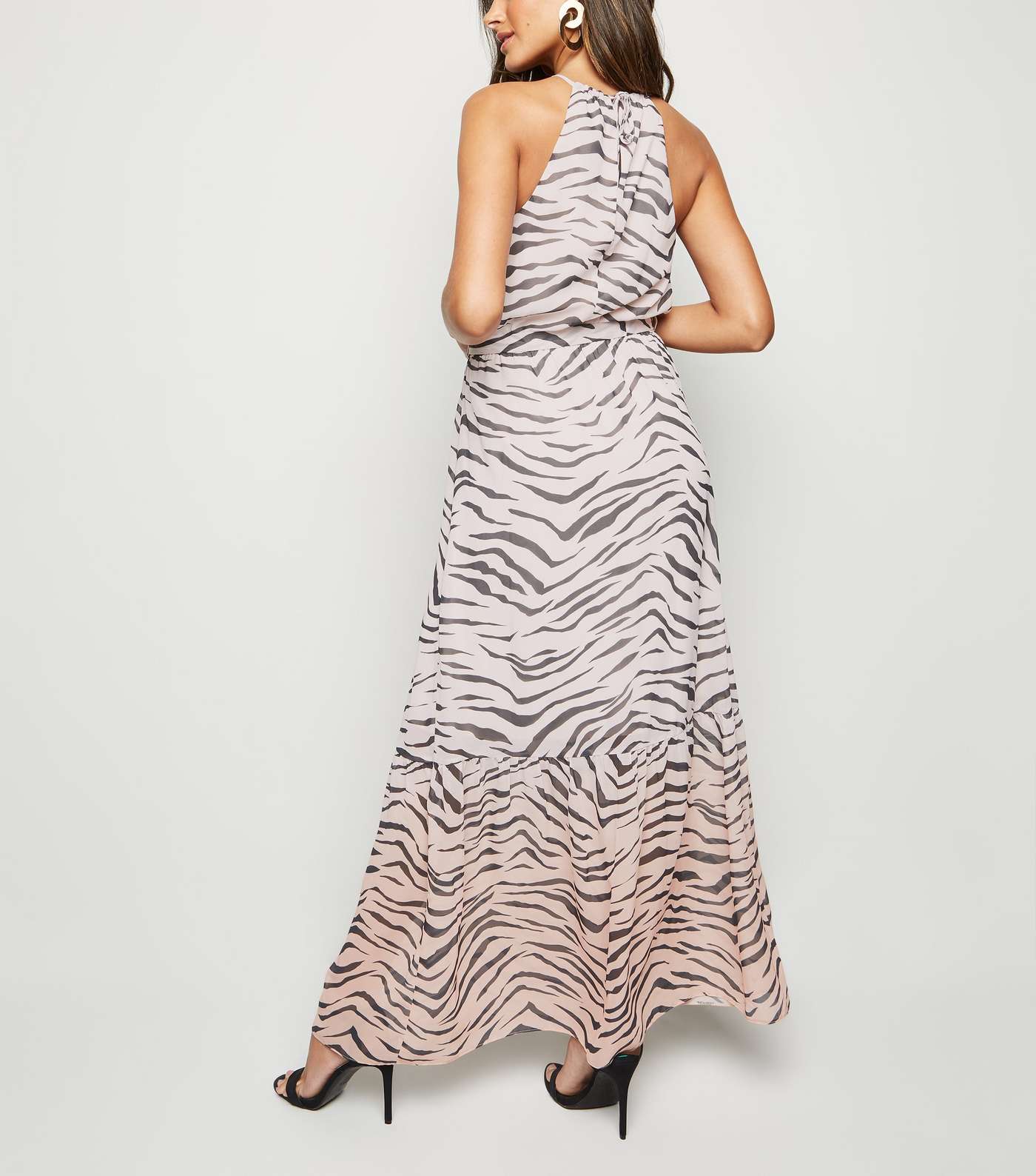 Pink Ombré Tiger Print Tiered Maxi Dress  Image 2