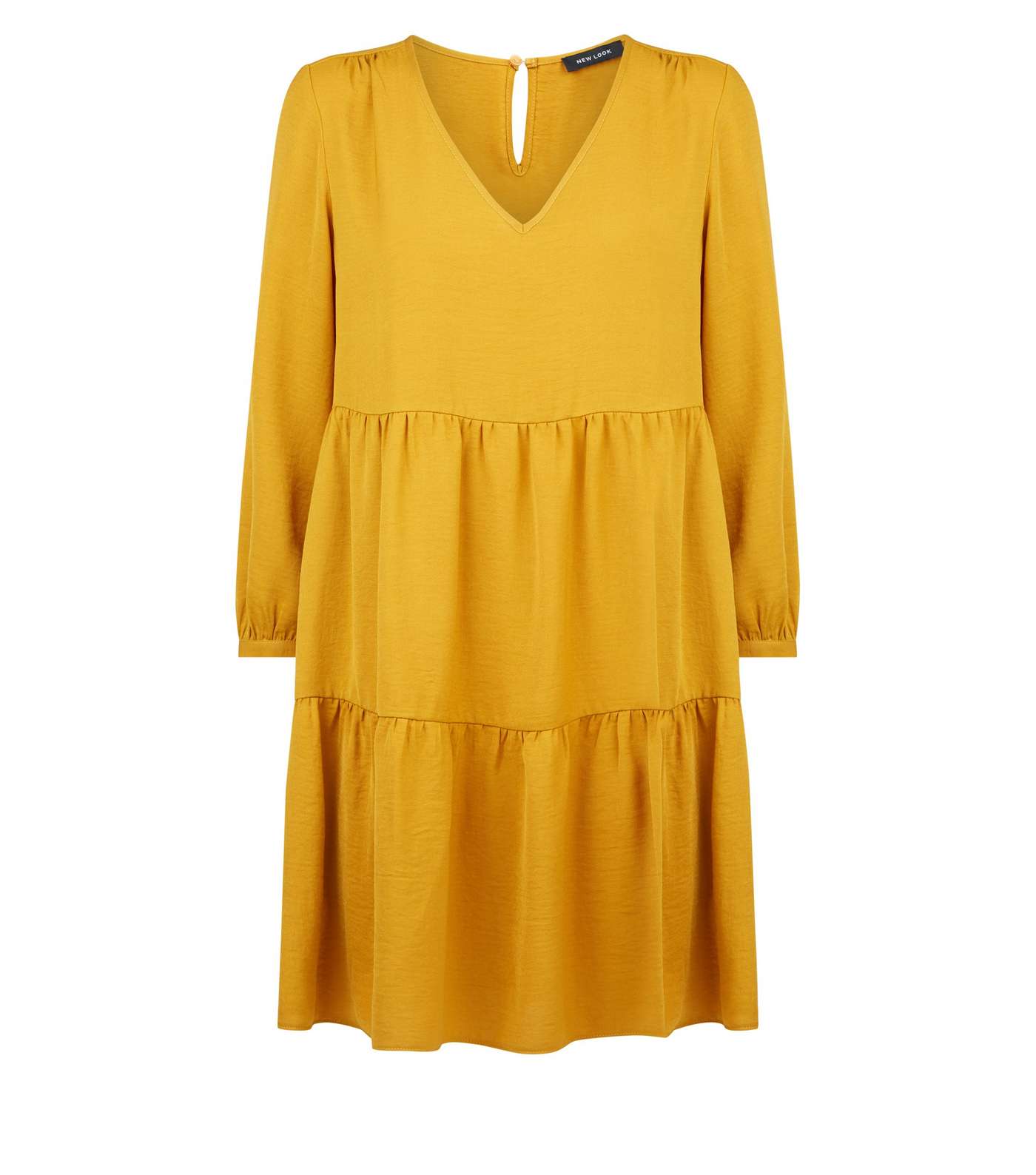 Yellow Herringbone Smock Dress  Image 4