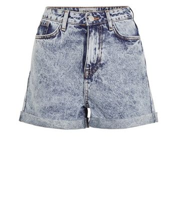 acid wash mom shorts