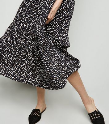 new look tiered midaxi smock dress in polka dot