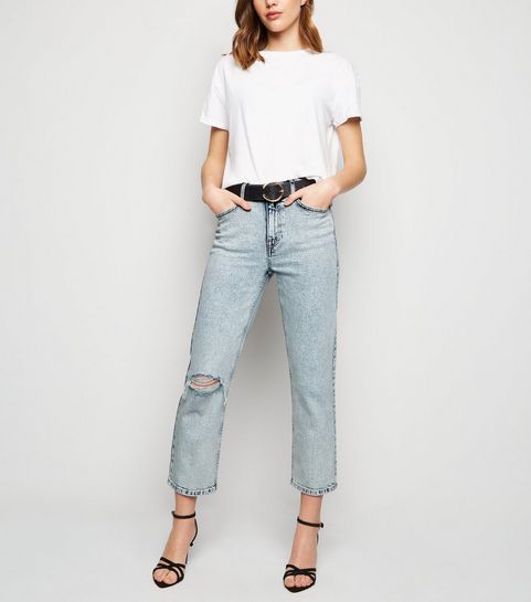 Jean Harlow coupe droite bleu délavé à l'acide