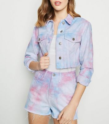 pink tie dye jean jacket