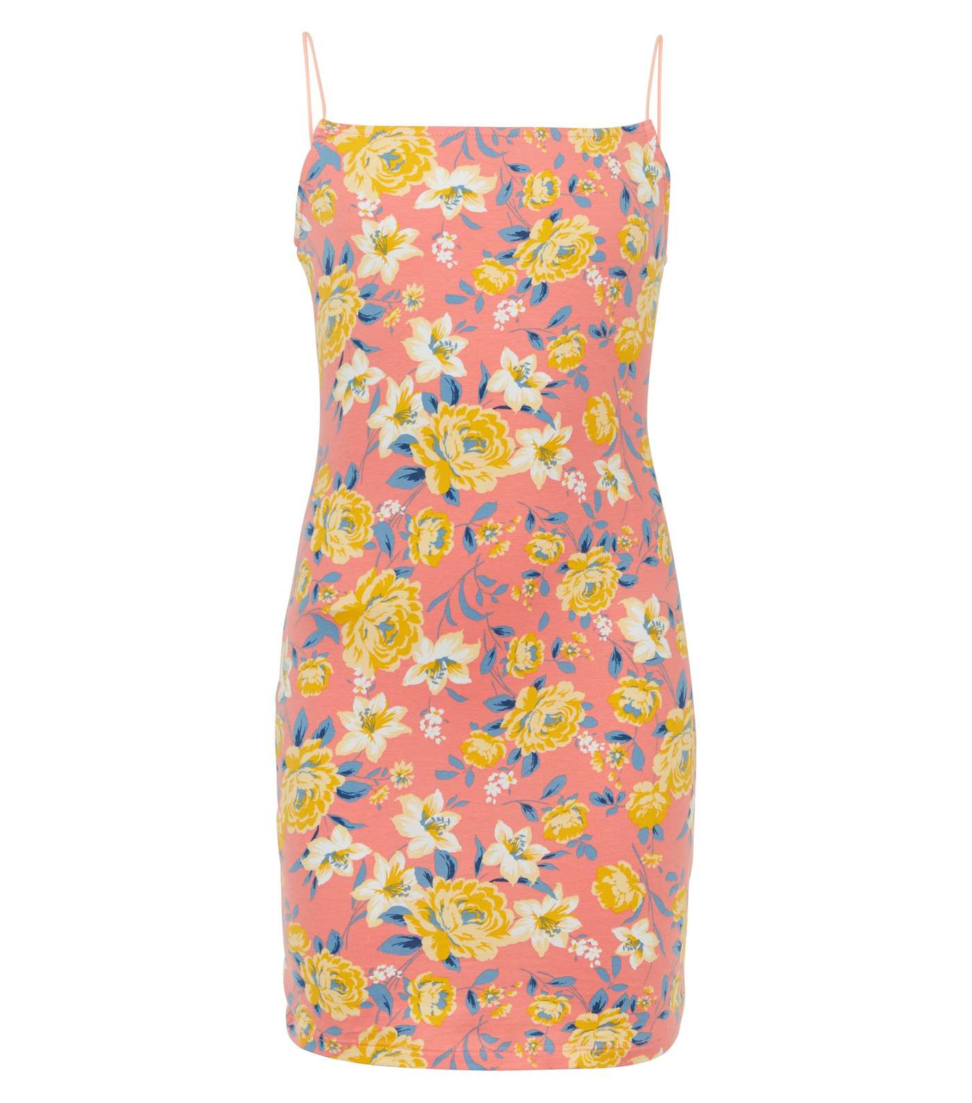 Girls Pink Floral Bodycon Dress Image 4
