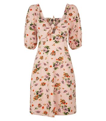 pink floral milkmaid dress