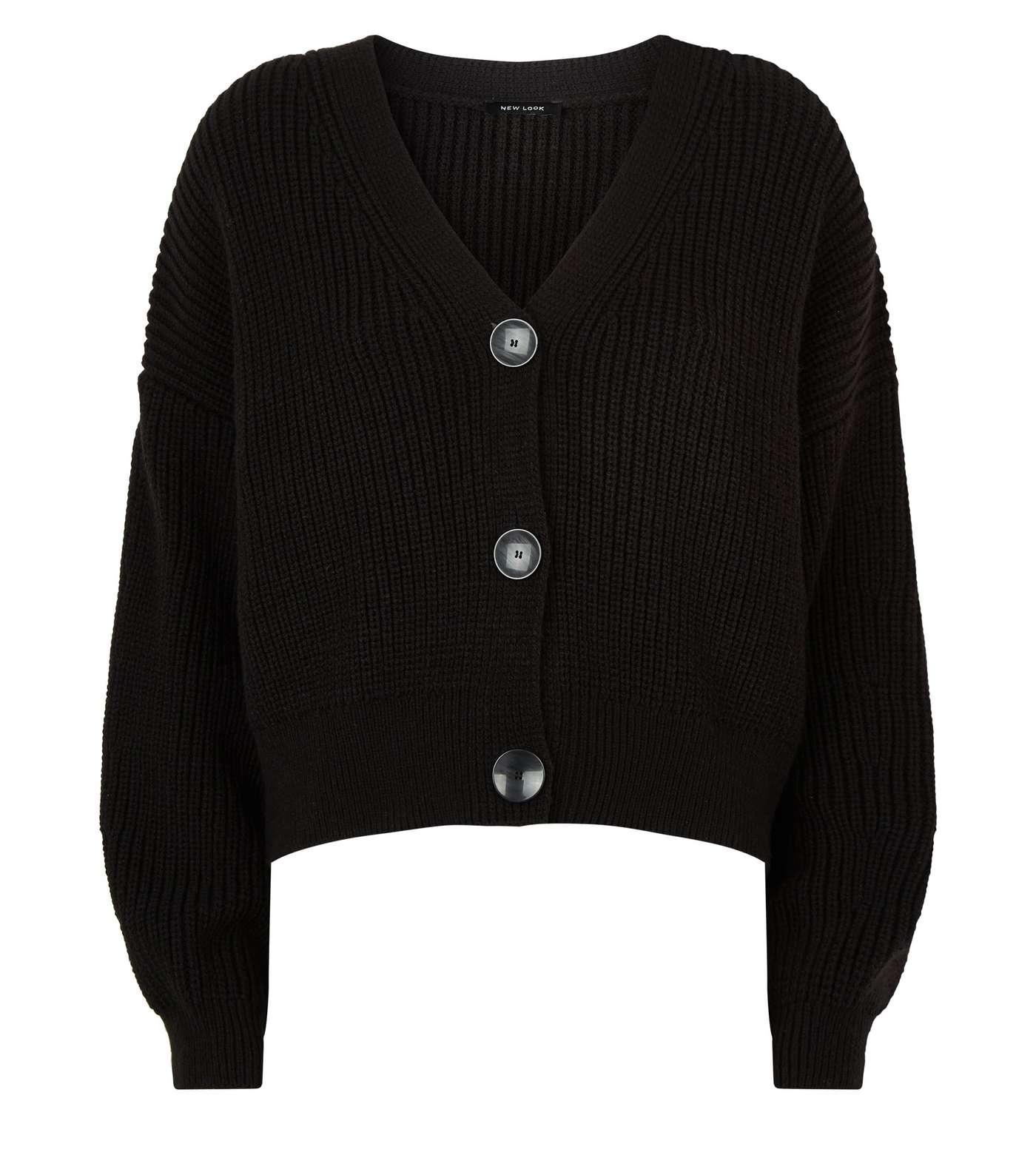 Black Button Front Cardigan Image 4