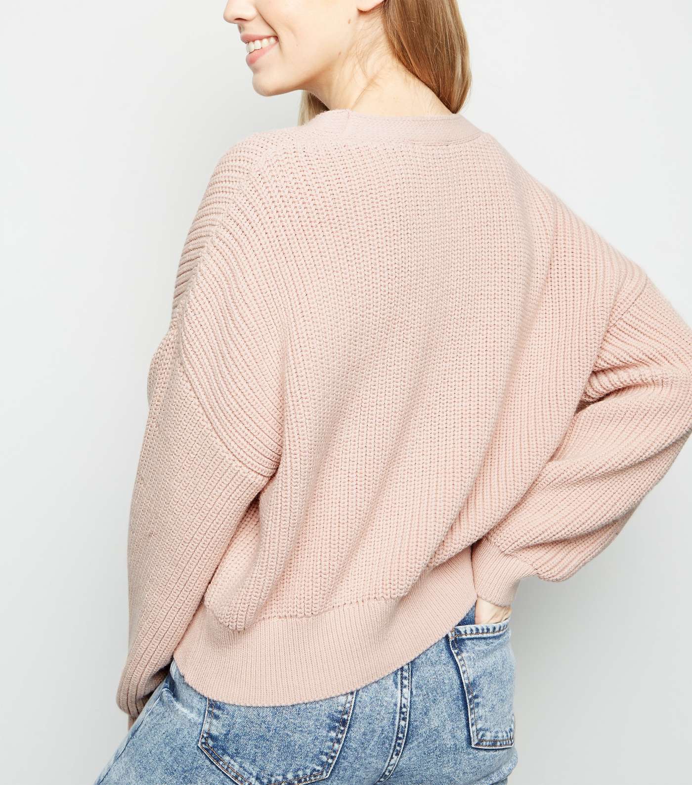 Pale Pink Button Front Cardigan Image 3