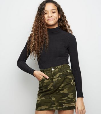 camouflage skirt new look