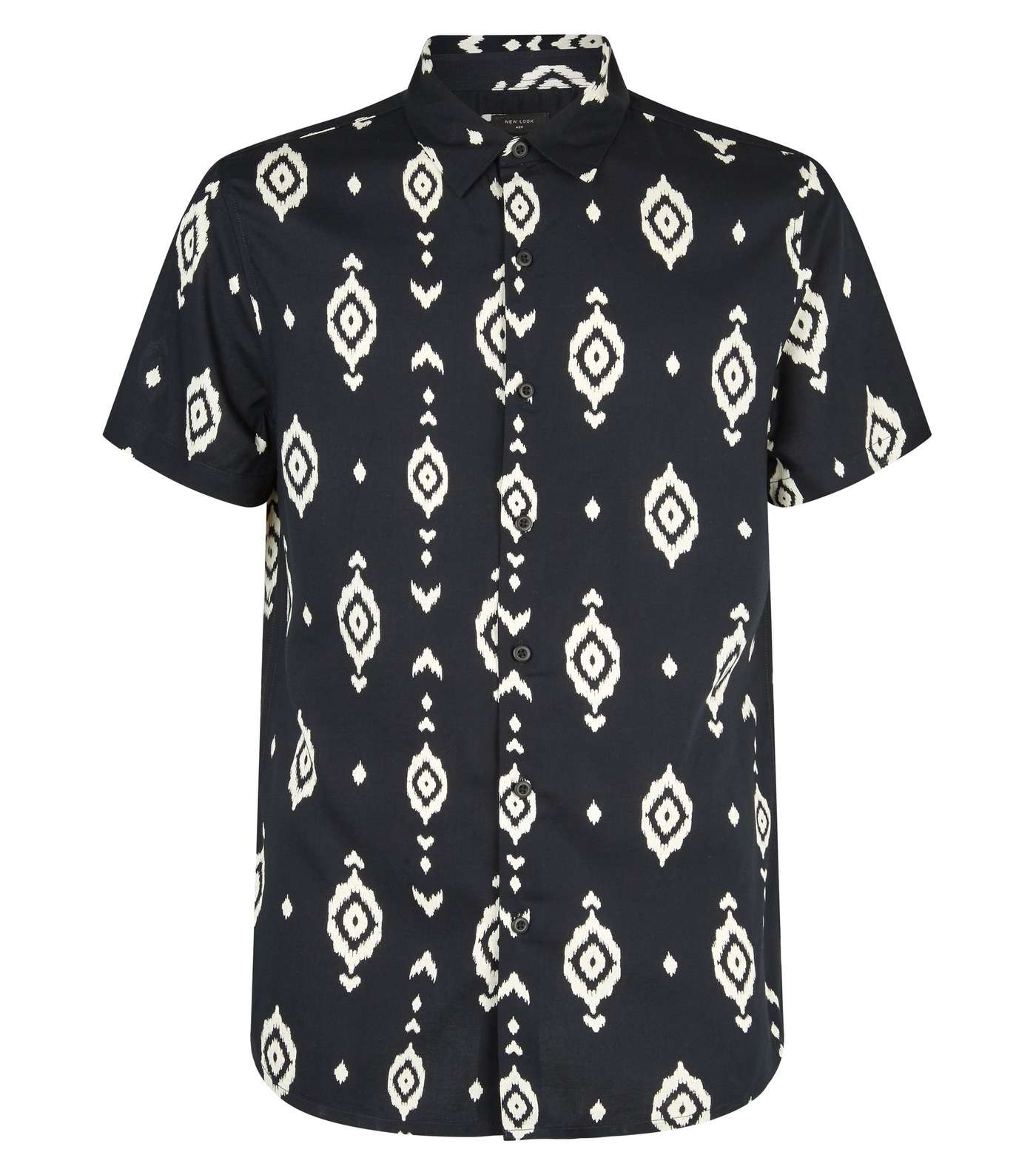 Black Geometric Print Viscose Shirt Image 4