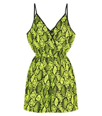 neon snake print playsuit