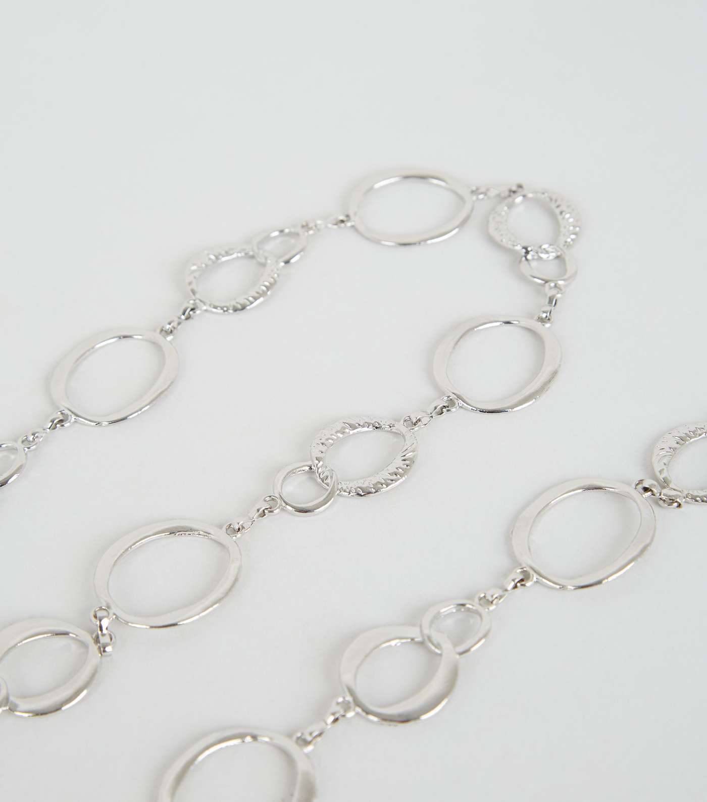 Silver Mixed Link Oval Chain Belt Image 3