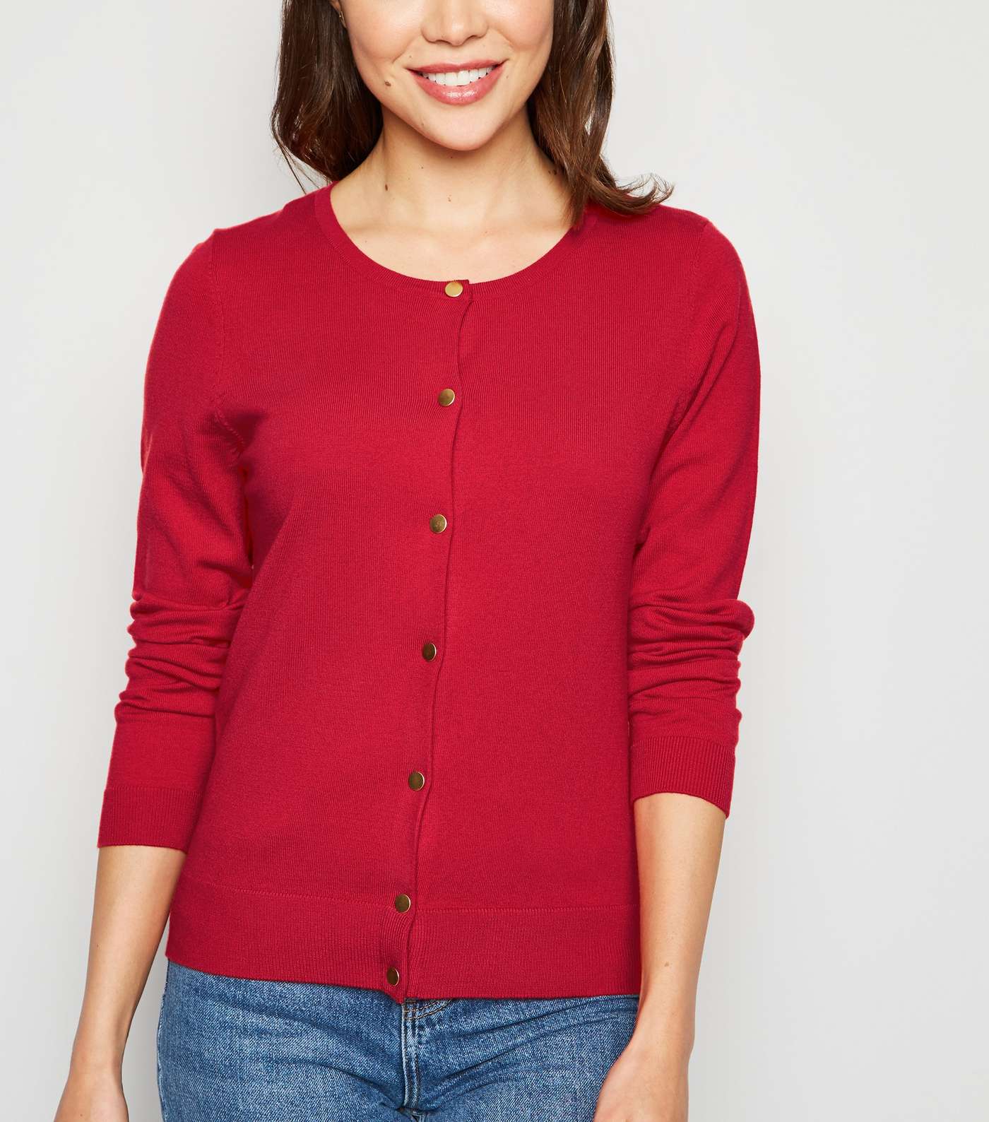 Red Popper Front Cardigan