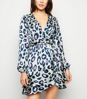 blue vanilla leopard dress