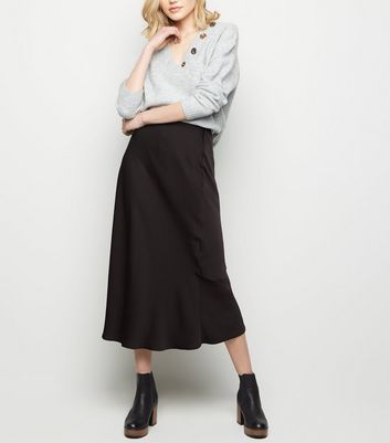 midi skirts skirt bias pleated newlook satin