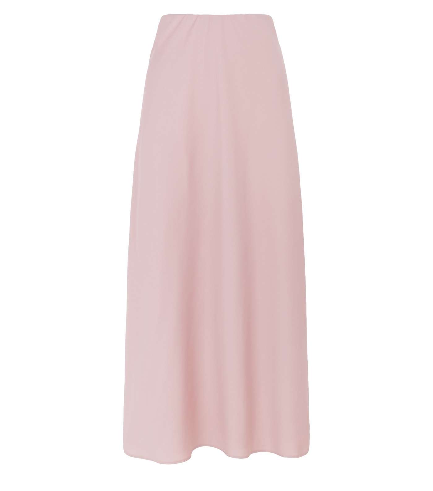 Mid Pink Satin Bias Cut Midi Skirt Image 4