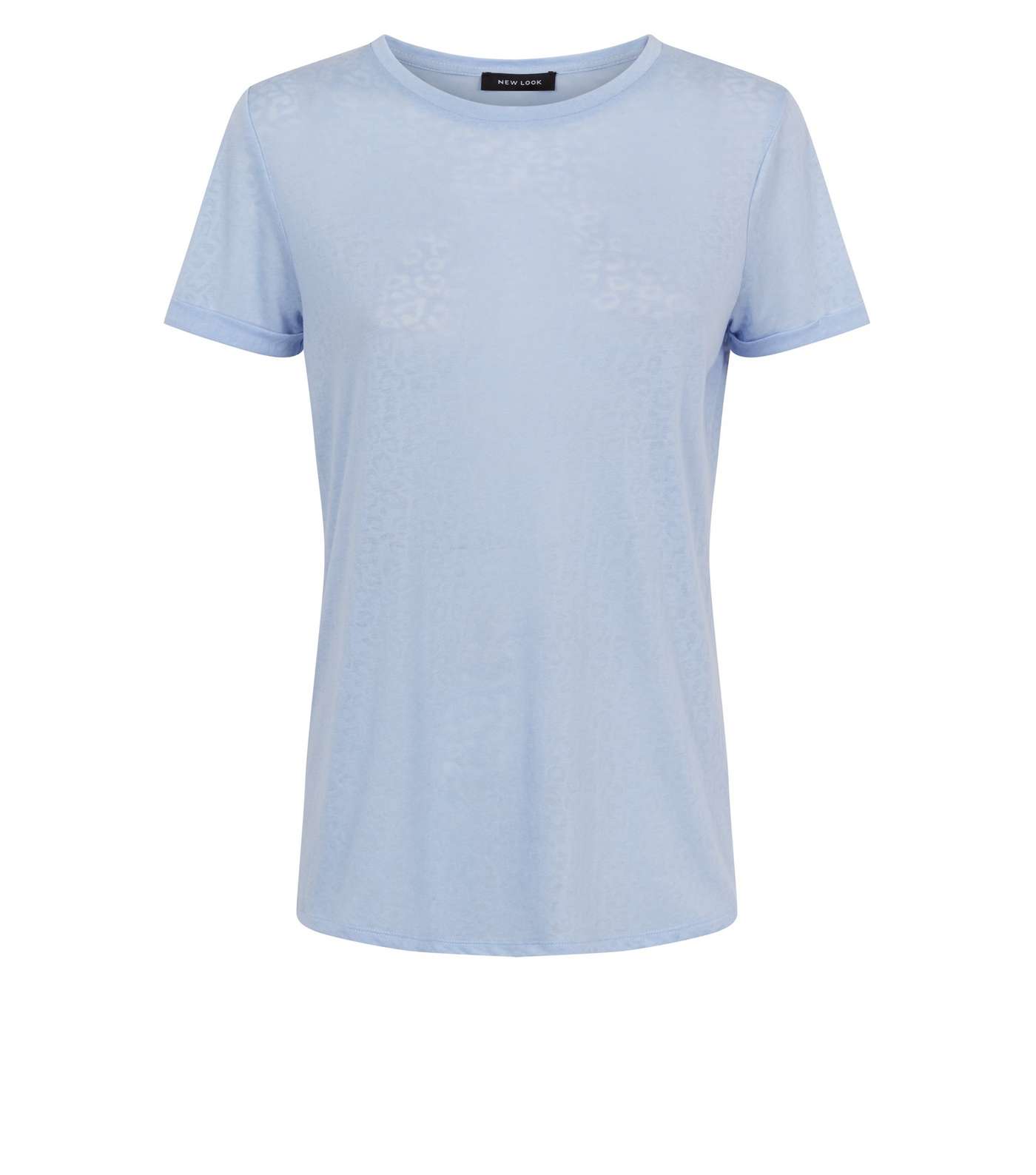 Pale Blue Leopard Burnout T-Shirt Image 4