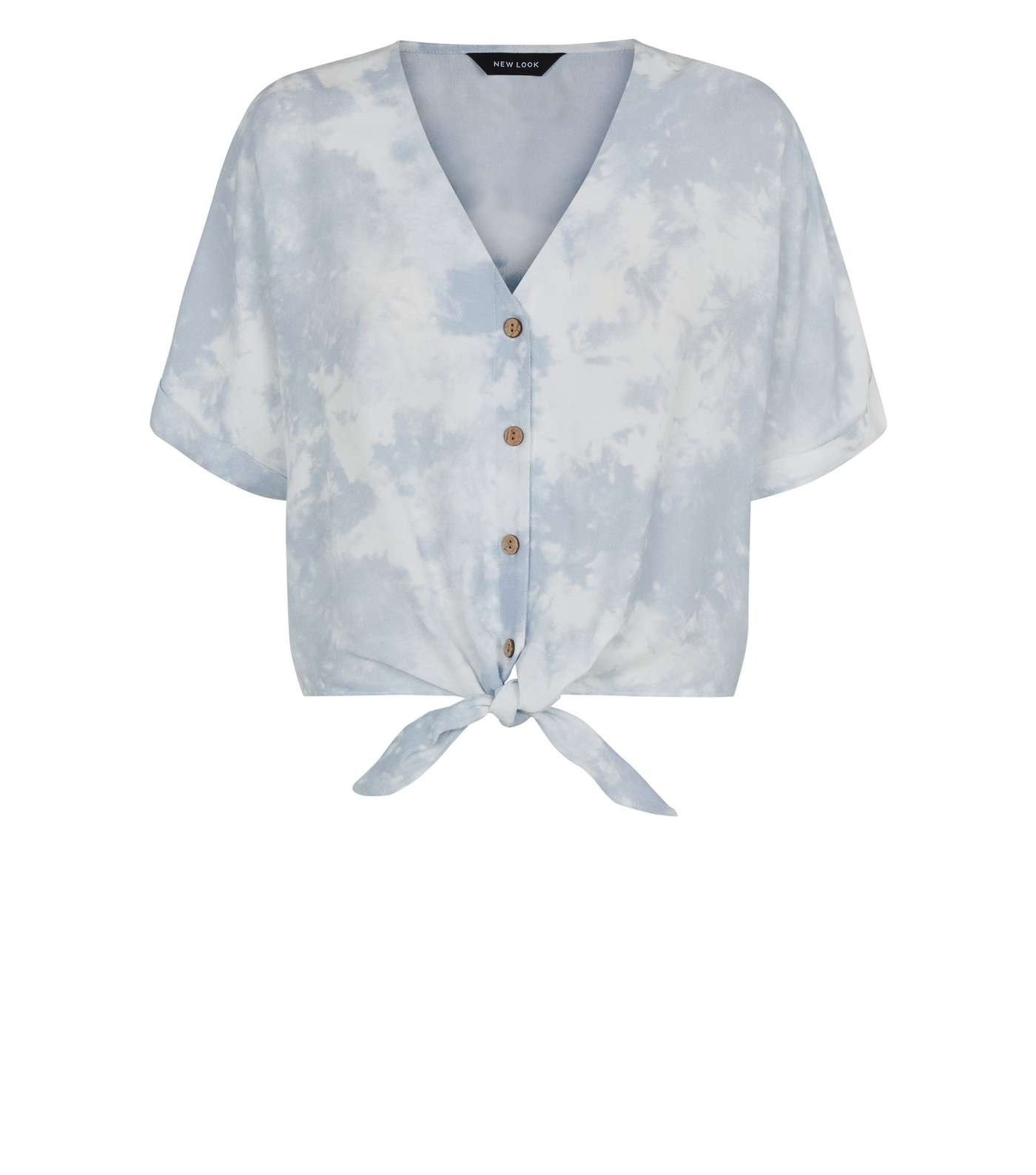 Blue Tie Dye Button Up Shirt Image 4