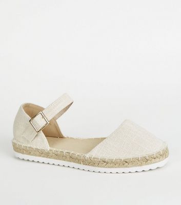 Girls Espadrilles blanc cass en raphia deux parties