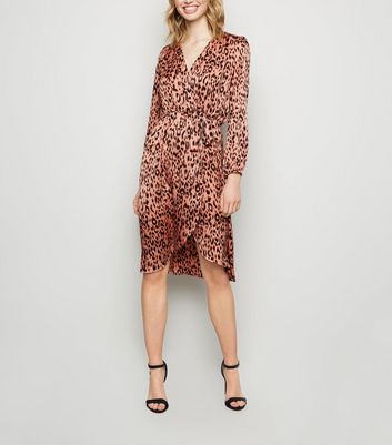 new look leopard wrap dress