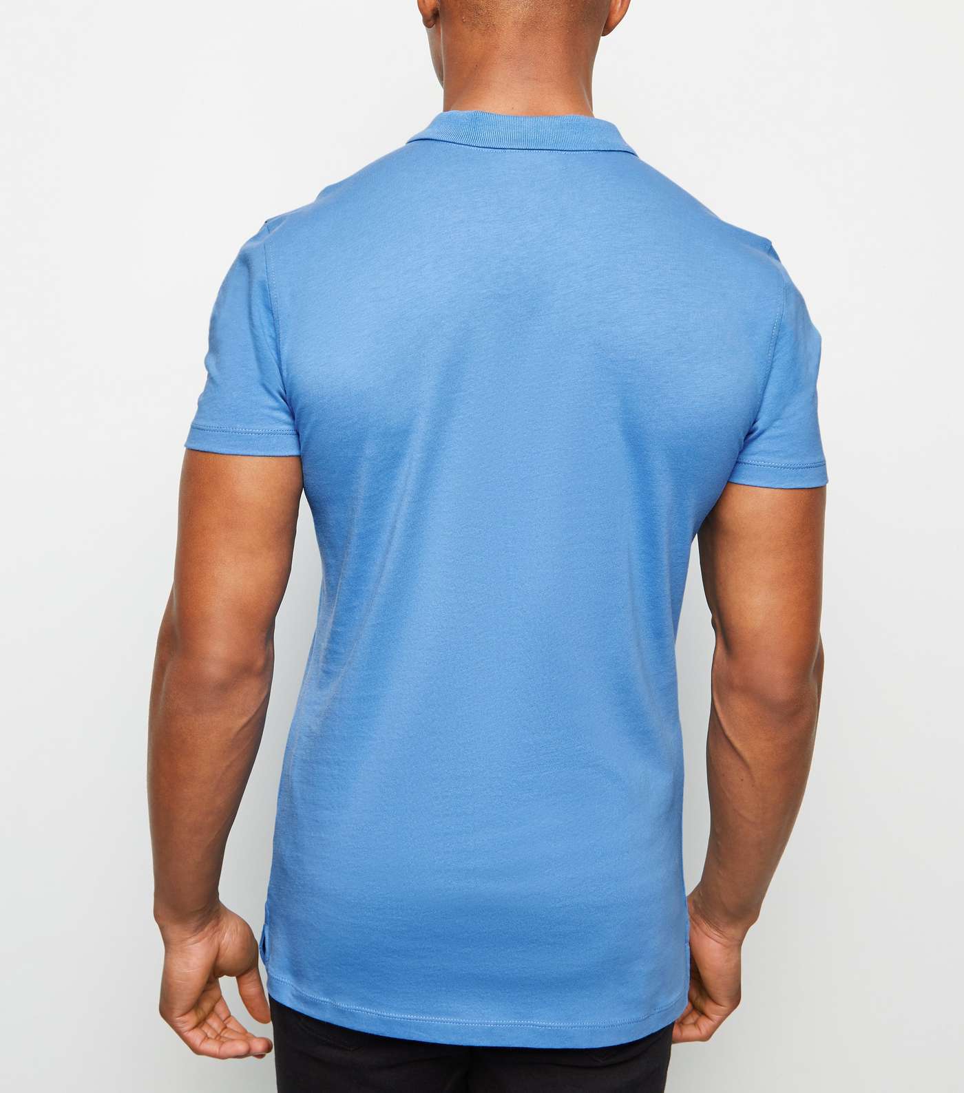 Bright Blue Muscle Fit Polo Shirt Image 3
