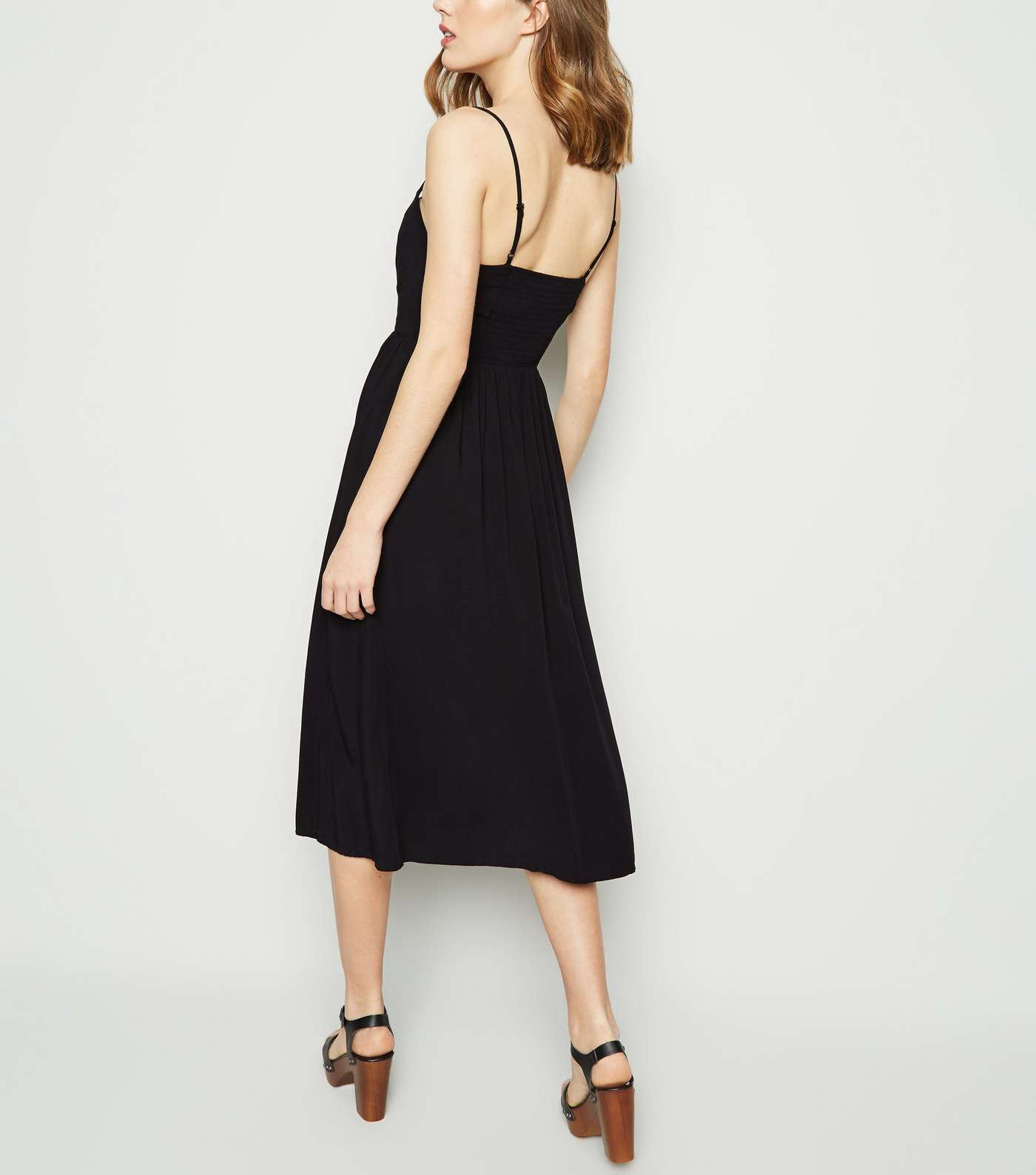 Black Strappy Lace Up Midi Dress Image 3