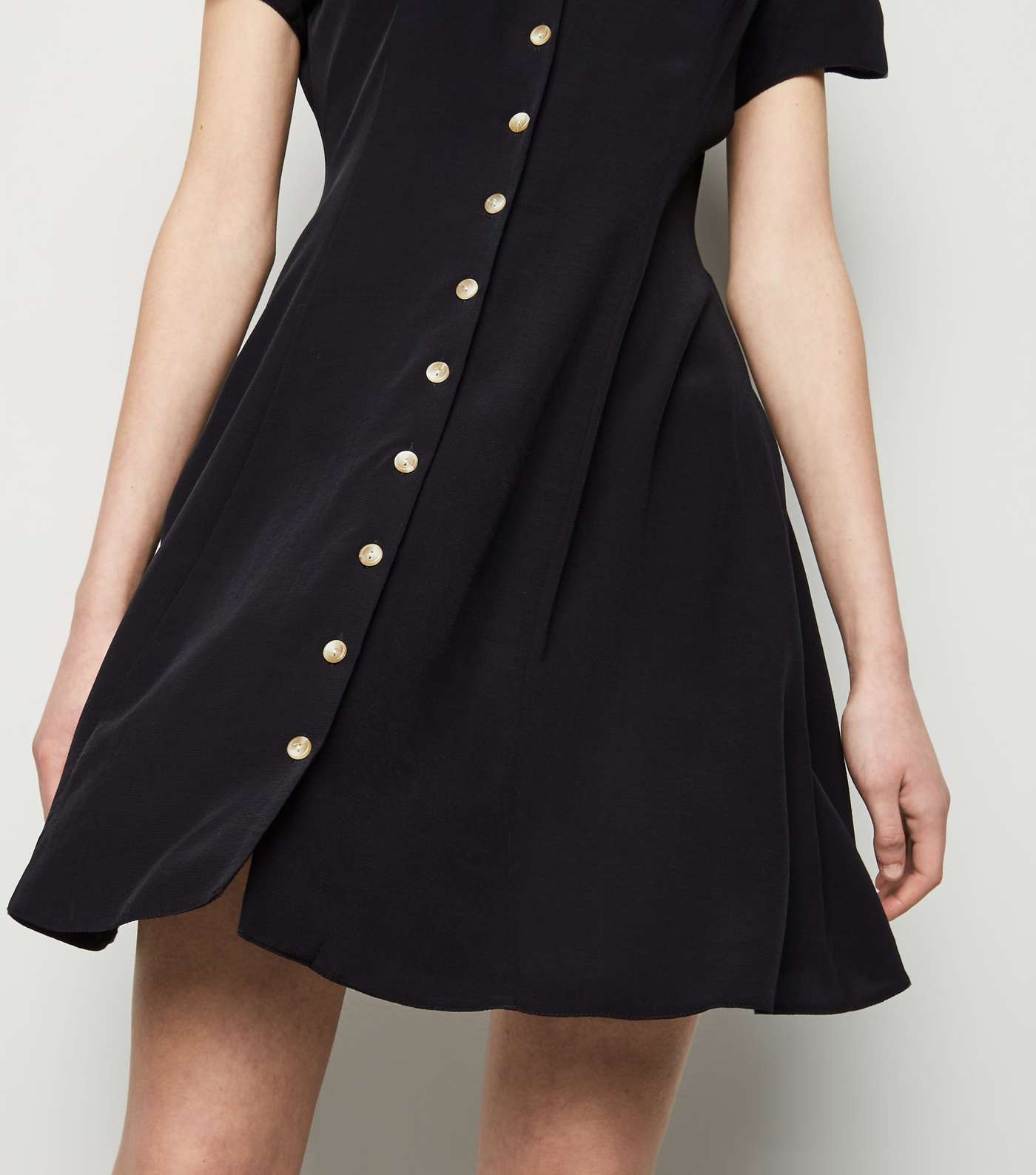 Black Button Up Tea Dress Image 5