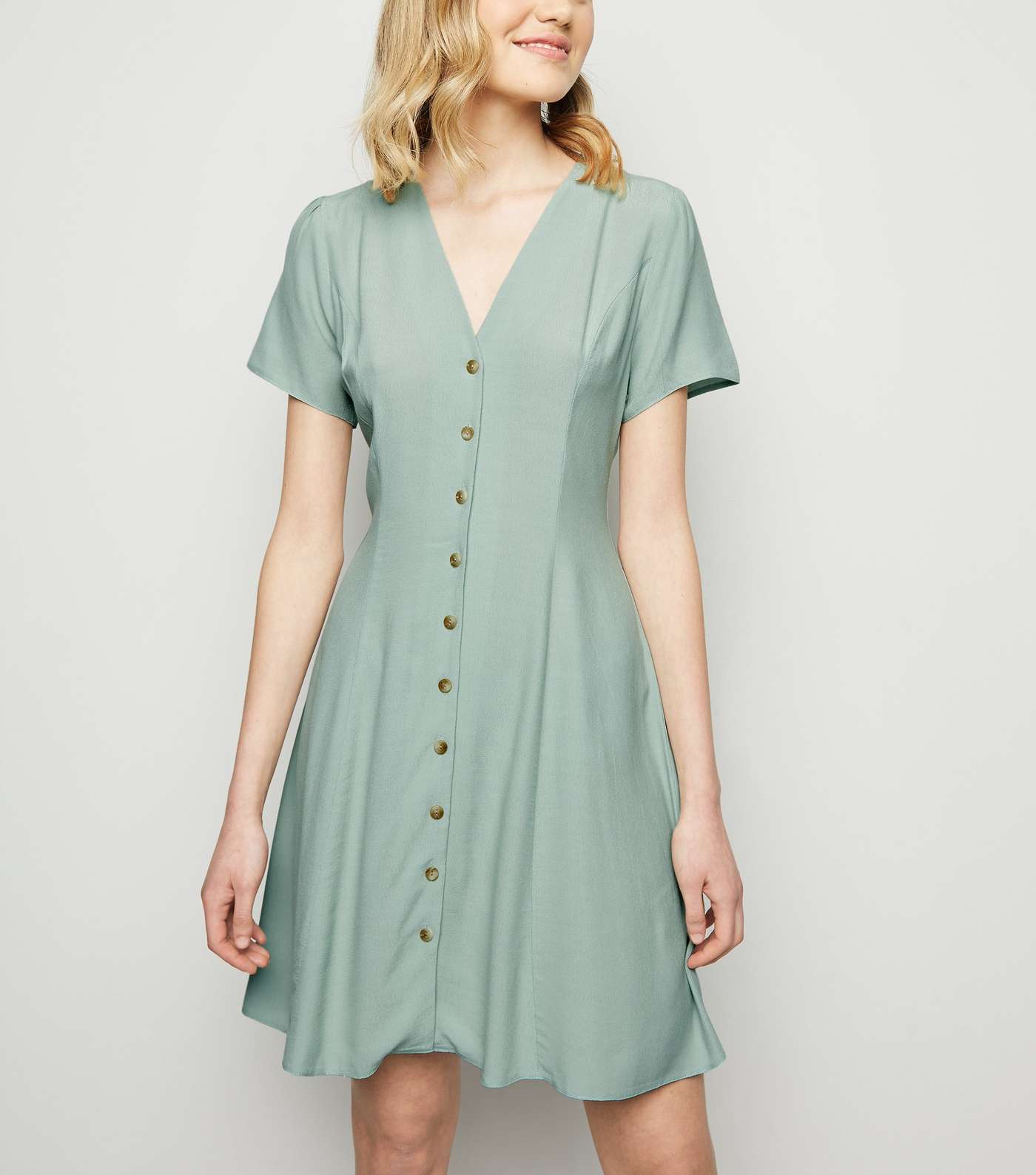 Mint Green Button Up Tea Dress