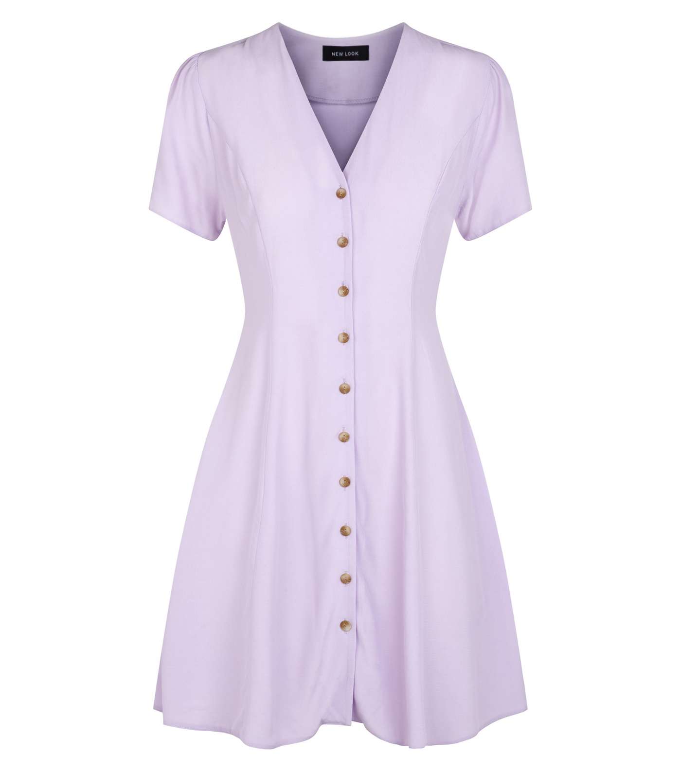 Lilac Button Up Tea Dress Image 4