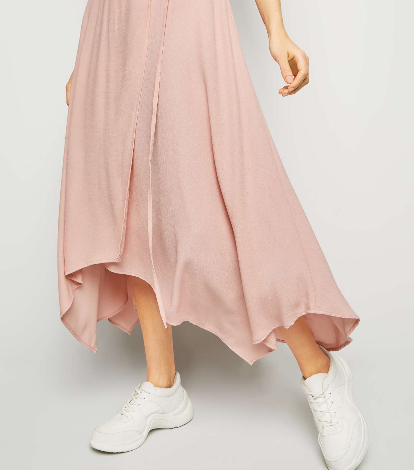 Pale Pink Hanky Hem Wrap Midi Dress Image 2