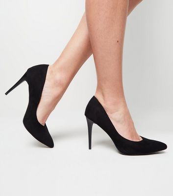 schwarze spitze pumps leder