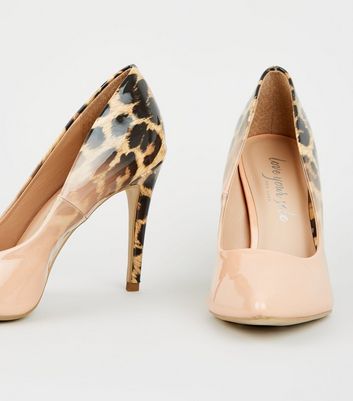 Nude Ombré Leopard Print Court Shoes 