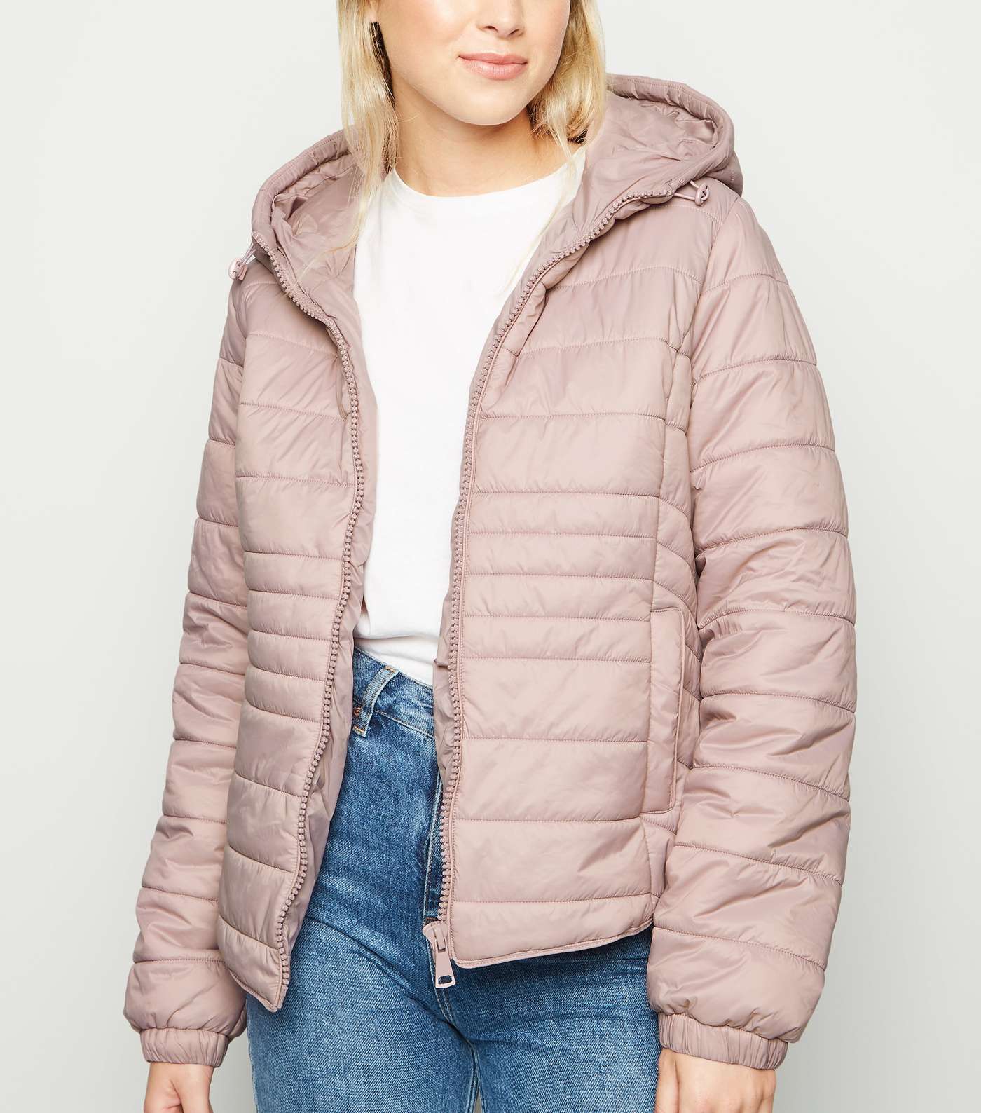 Pale Pink Hooded Lightweight Puffer Jacket  Image 2