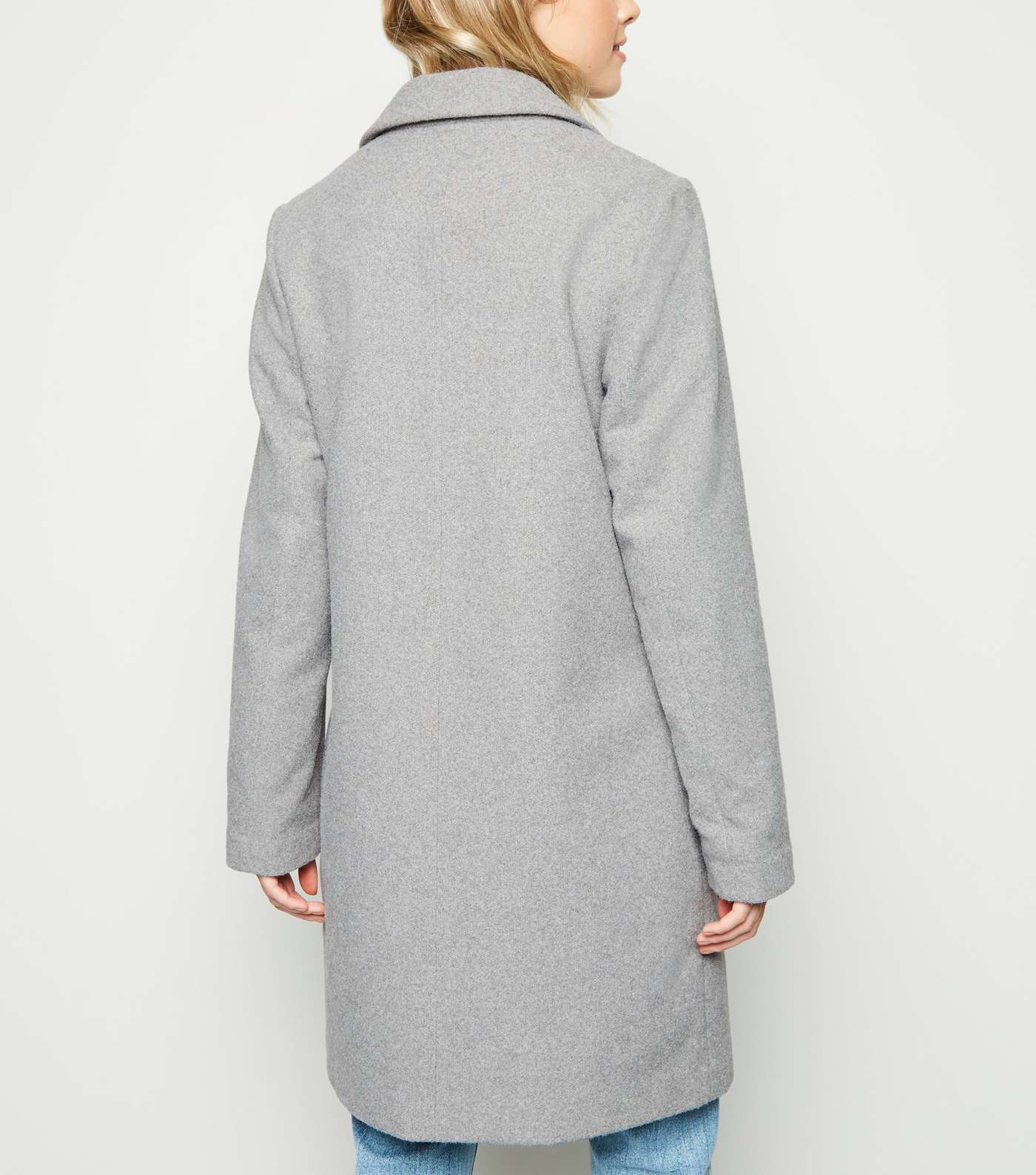Pale Grey Revere Collar Coat Image 3
