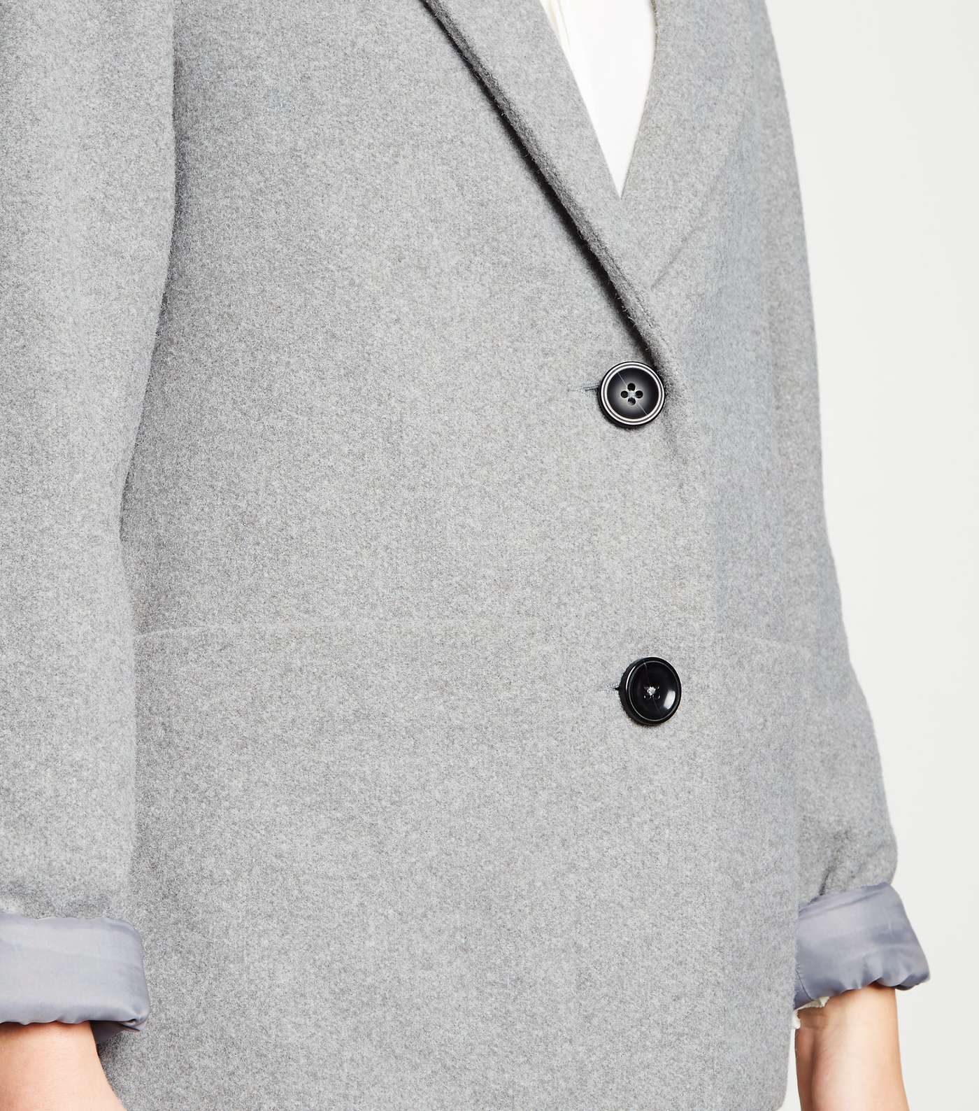 Pale Grey Revere Collar Coat Image 5