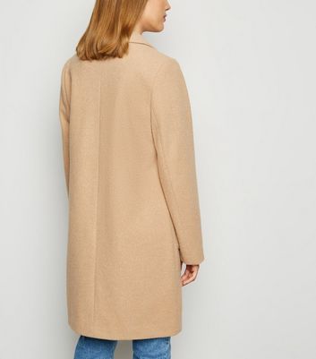 Petite camel revere collar longline coat sale