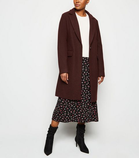 Burgundy Revere Collar Coat