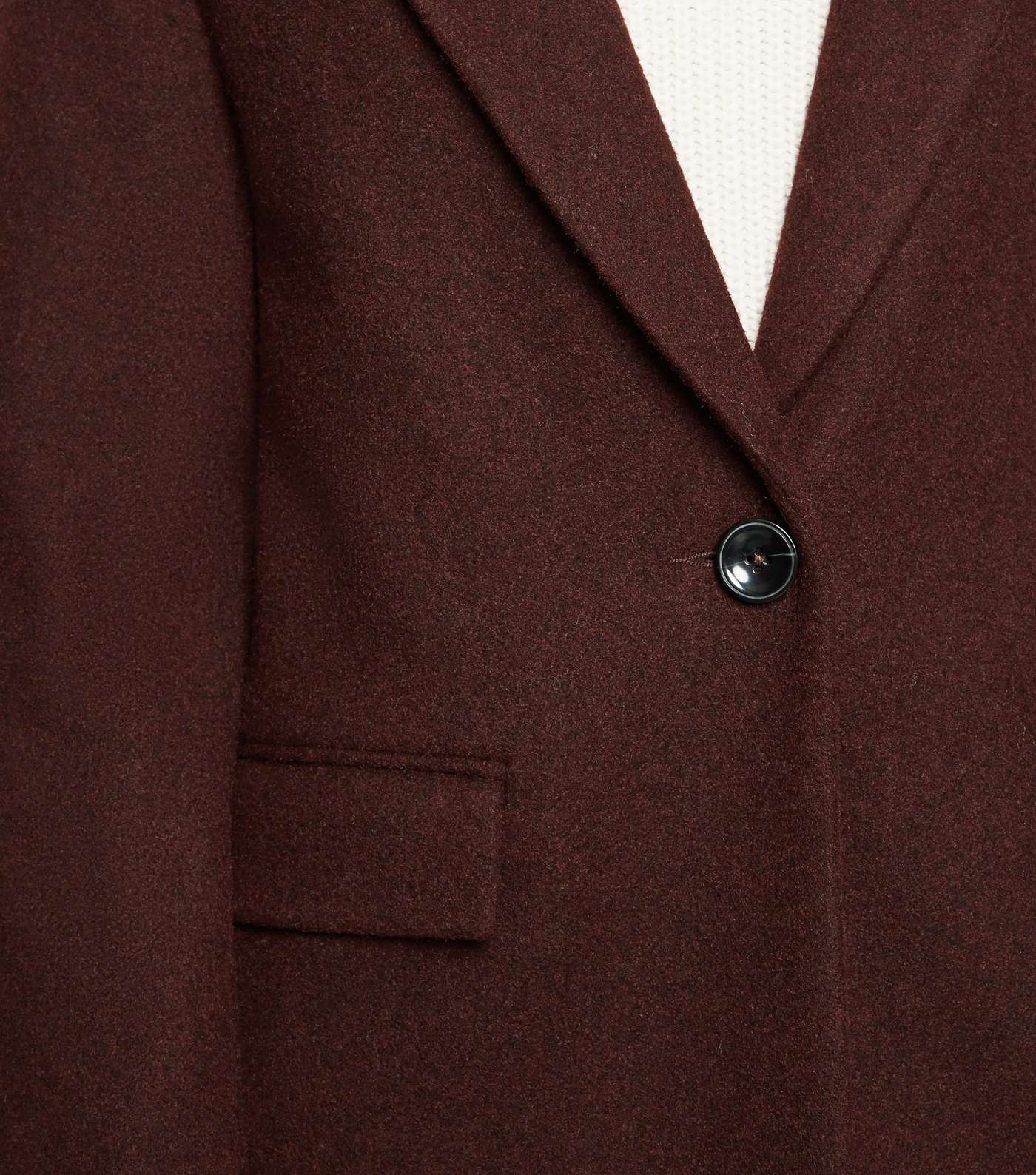 Burgundy Revere Collar Coat Image 3