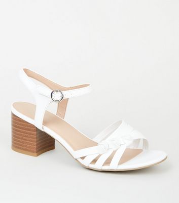 new look wide fit white sandals