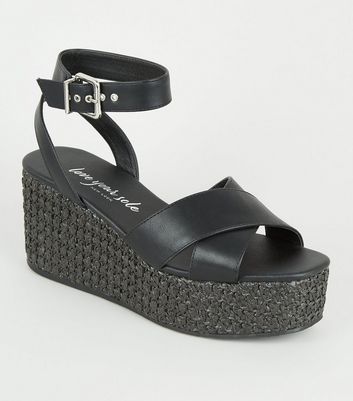 new look black sandals