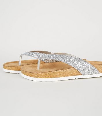 sparkly footbed sandals